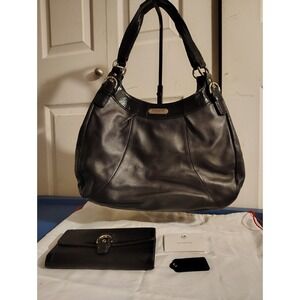 Coach Black Leather Hobo Shoulder Bag w/ Wallet Dust Bag Hangtag F19280
